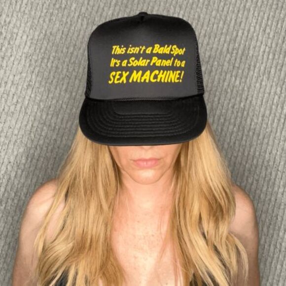 Vintage 70s Funny Trucker Hat Bald Spot Portal‎ To Mesh Snap Back Adult Humor - Picture 1 of 9